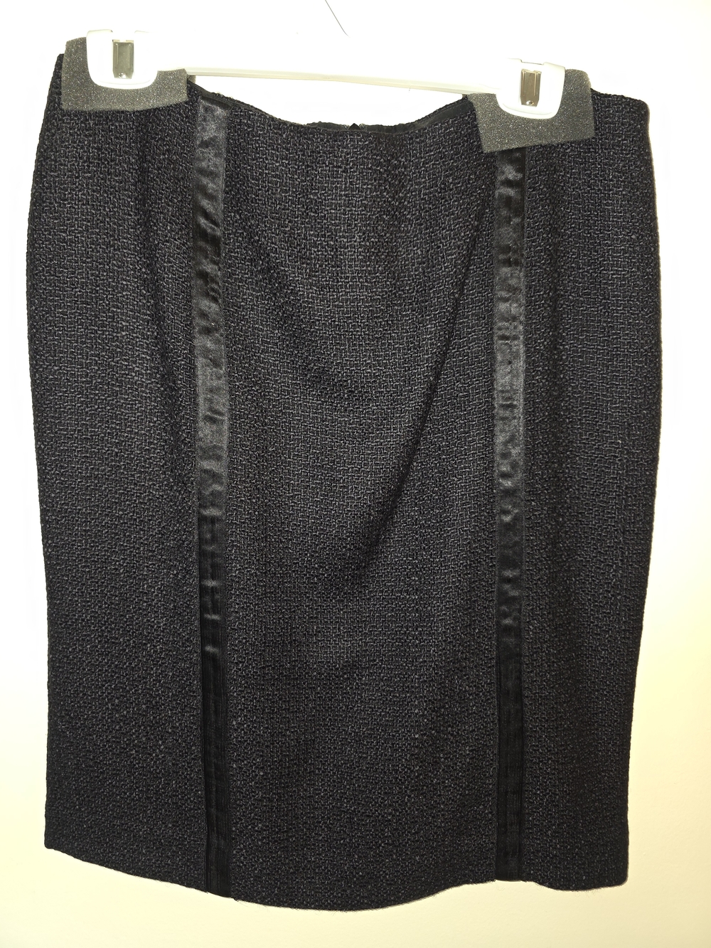 Rebbecca Taylor Textured Pencil Skirt w Ribbon Detail & Back Ruffle 10 Vintage